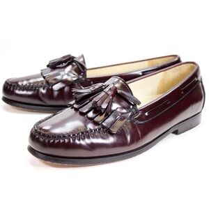 Cole Haan Pinch Mens Sz US 10.5 D Tassel Loafers Burgundy Oxblood Leather C02692